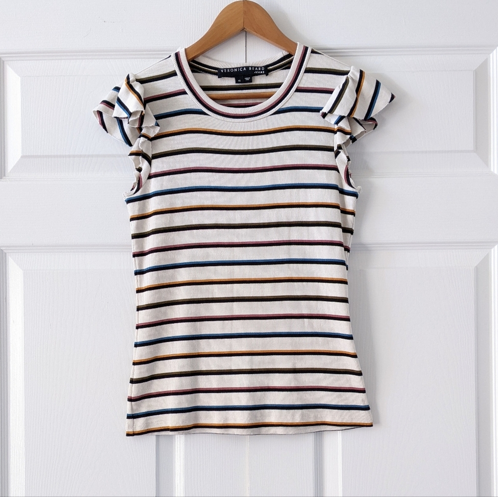 Veronica Beard Priscilla Striped Knit Top